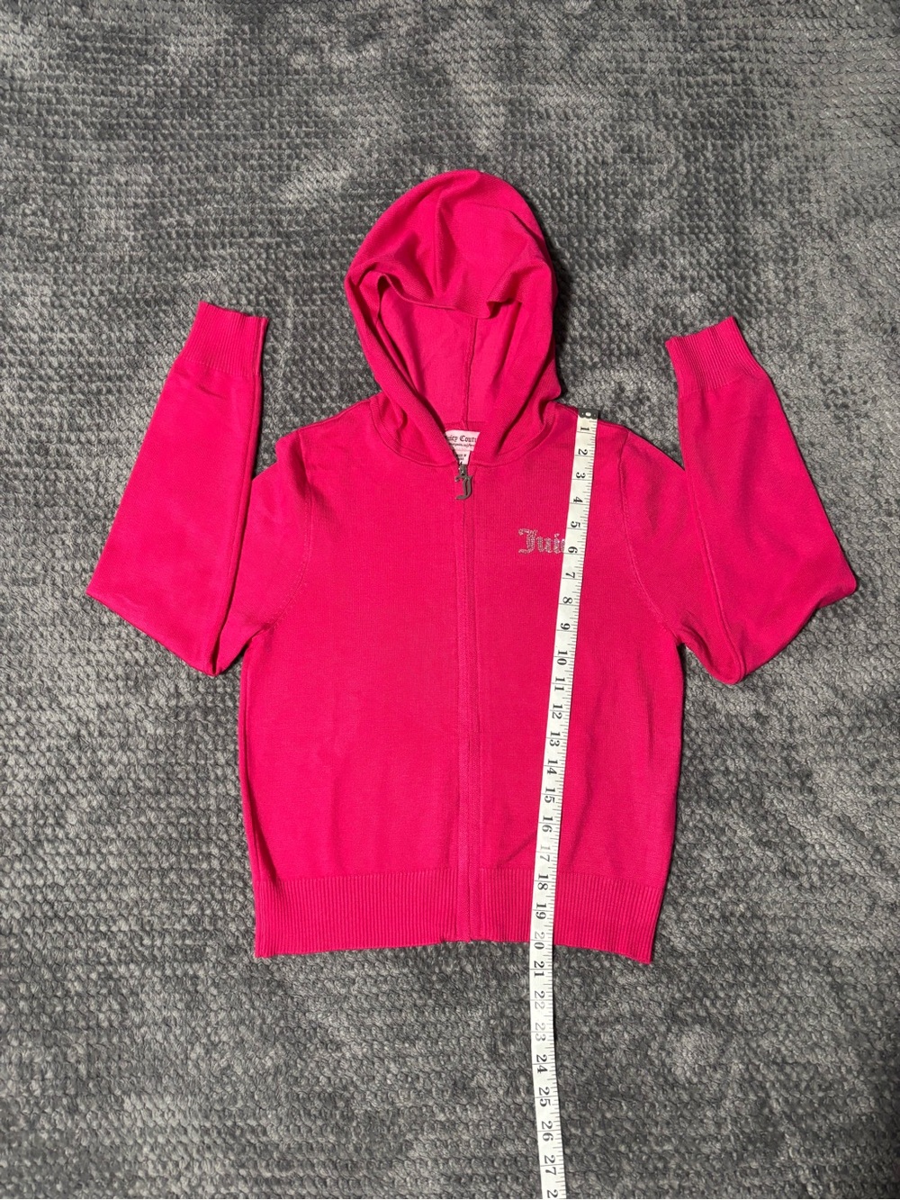 Juicy Couture Bright Pink Velour Hoodie & Flared Pants Set Size M - Picture 4 of 12